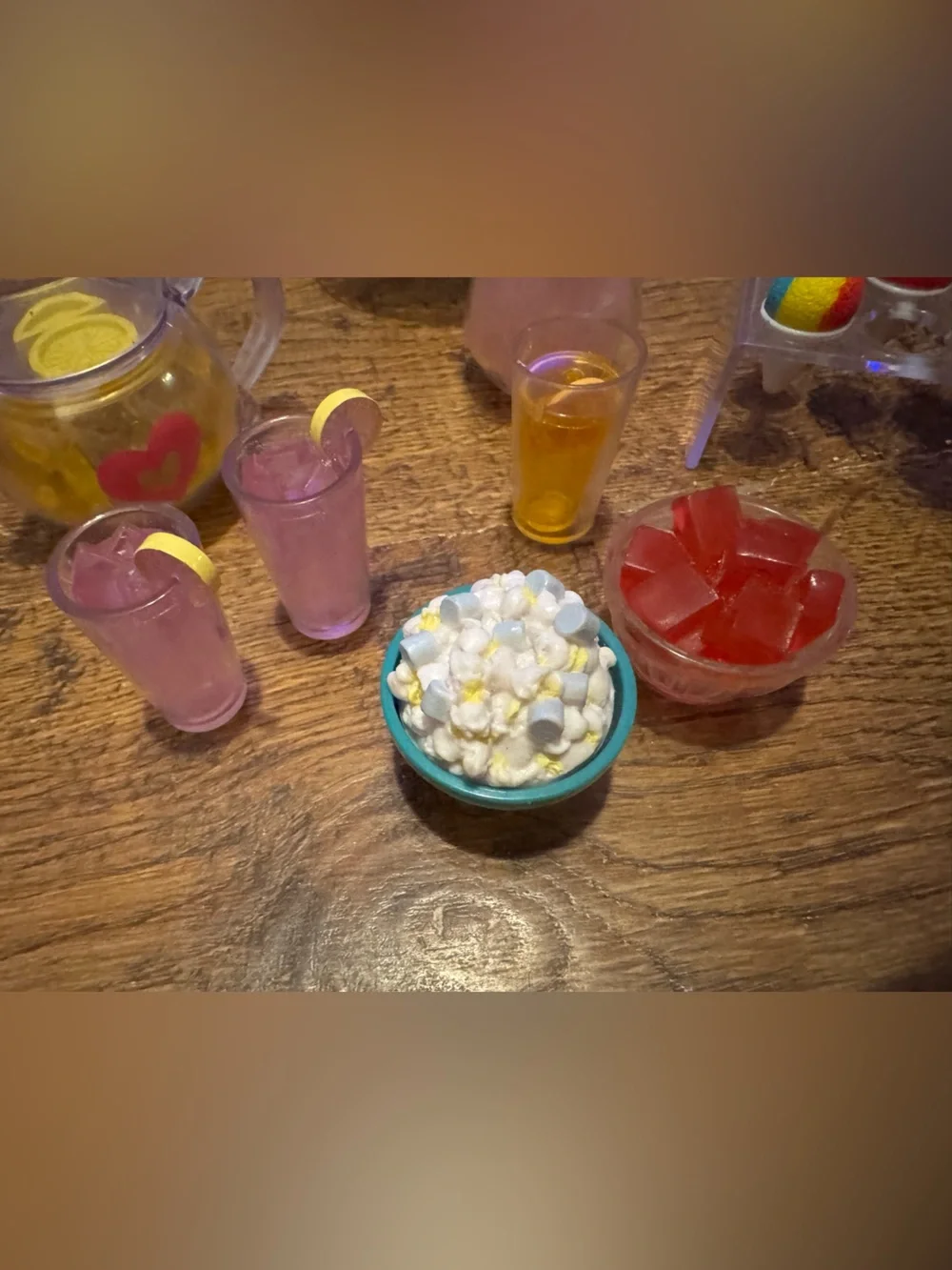 American Girl & Our Generation birthday cake & dome, lemonade, snow cones, snack